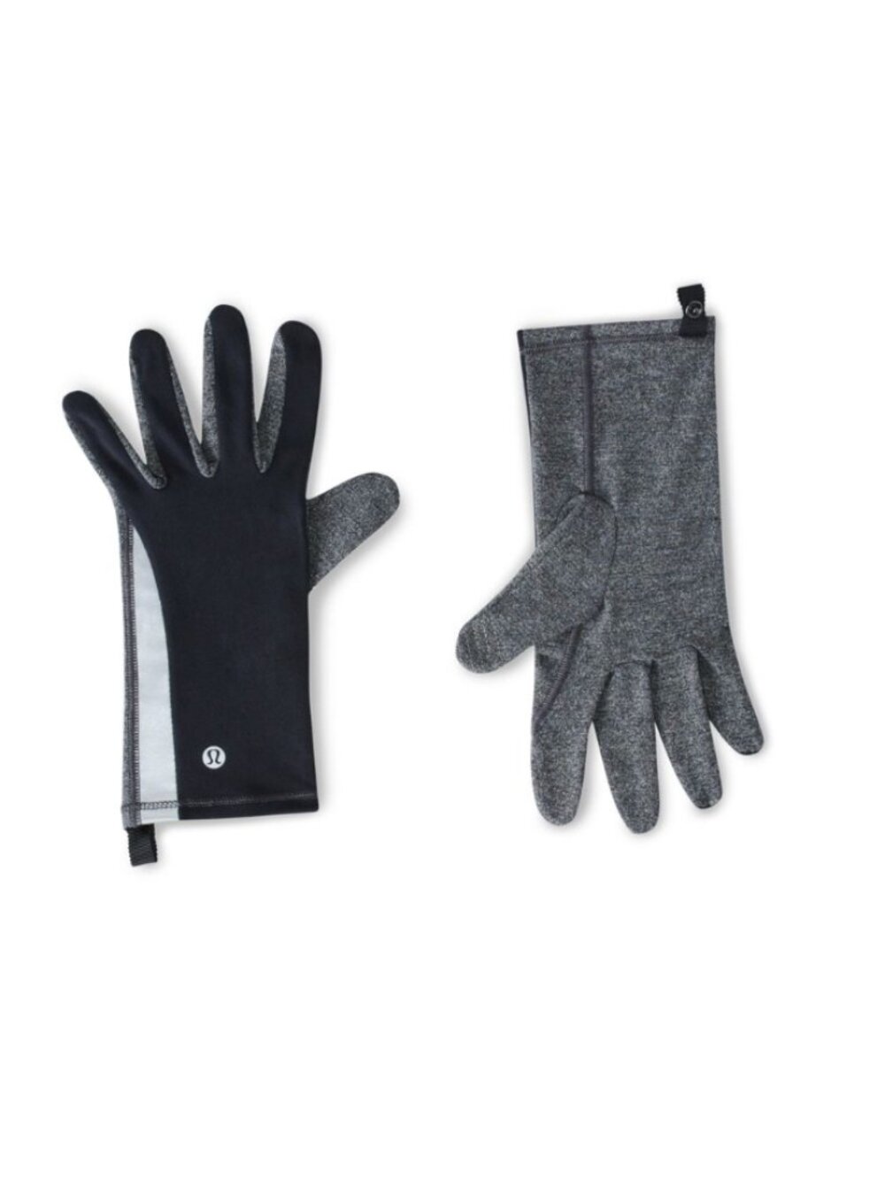 lululemon Black & Charcoal gray Run With Me Gloves NEW